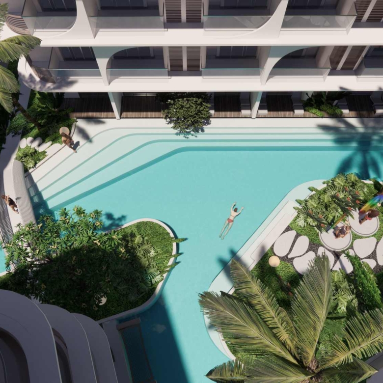Anava Samui, Bophut beachfront – lagoon pool aerial