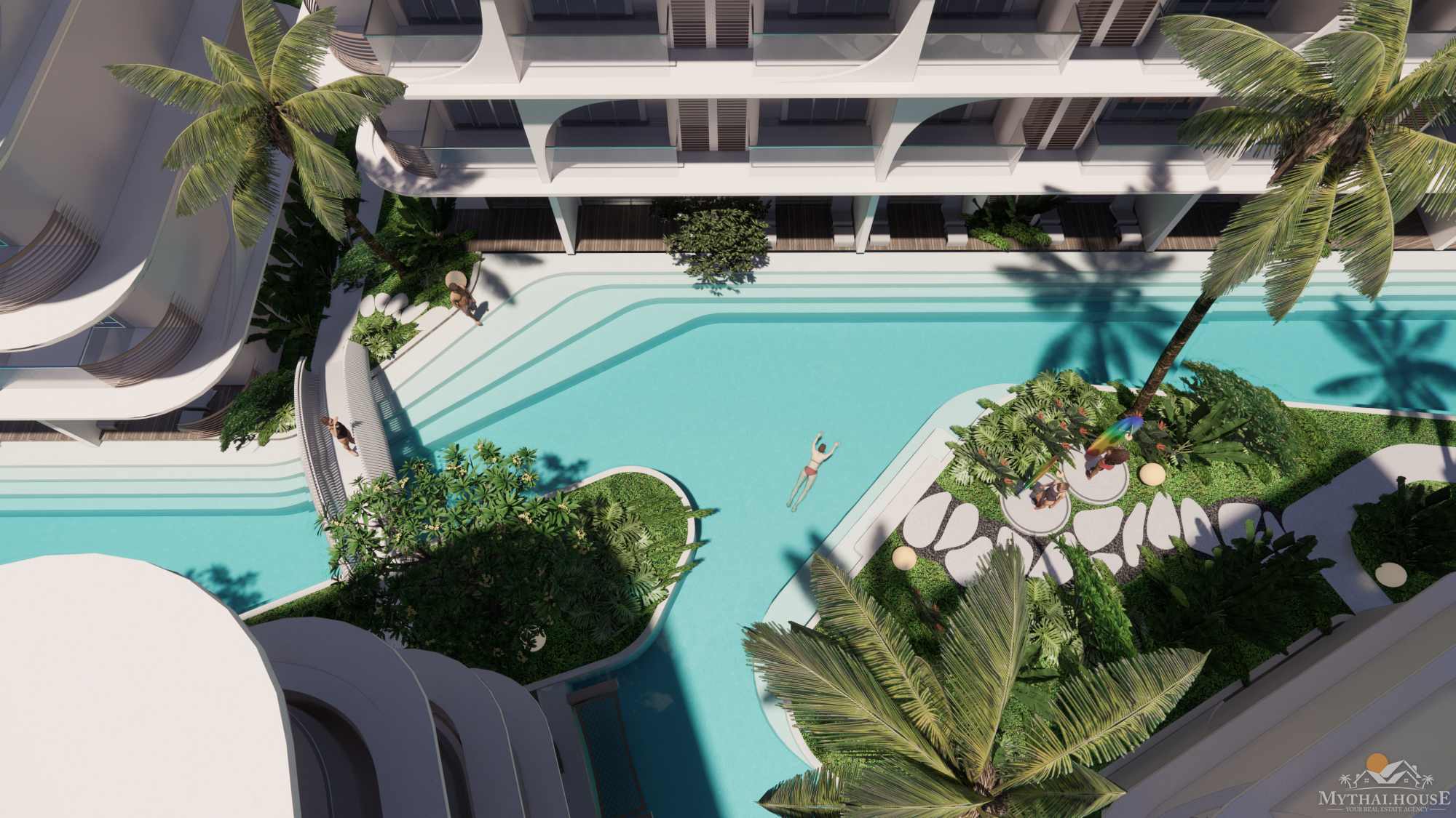 Anava Samui, Bophut beachfront – lagoon pool aerial